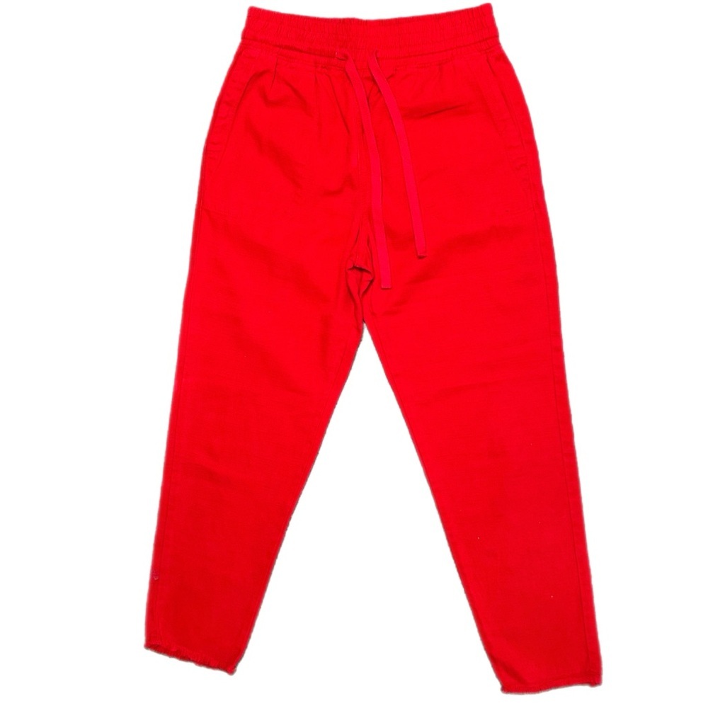 Zara Red Elastic Waist Pants with Drawstrings - Picture 2 of 9